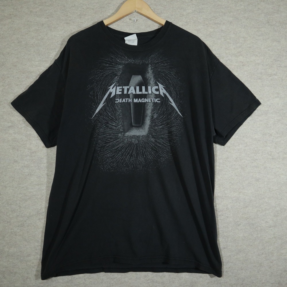 Metallica Death Magnetic Shirt Mens XL Black Hanes Heavyweight Y2K Band Tee